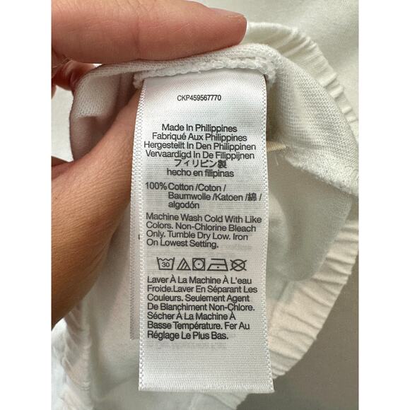 MADEWELL | White Cotton Jersey Hedgehog Cap Sleeve Tshirt | Medium - Picture 6 of 6